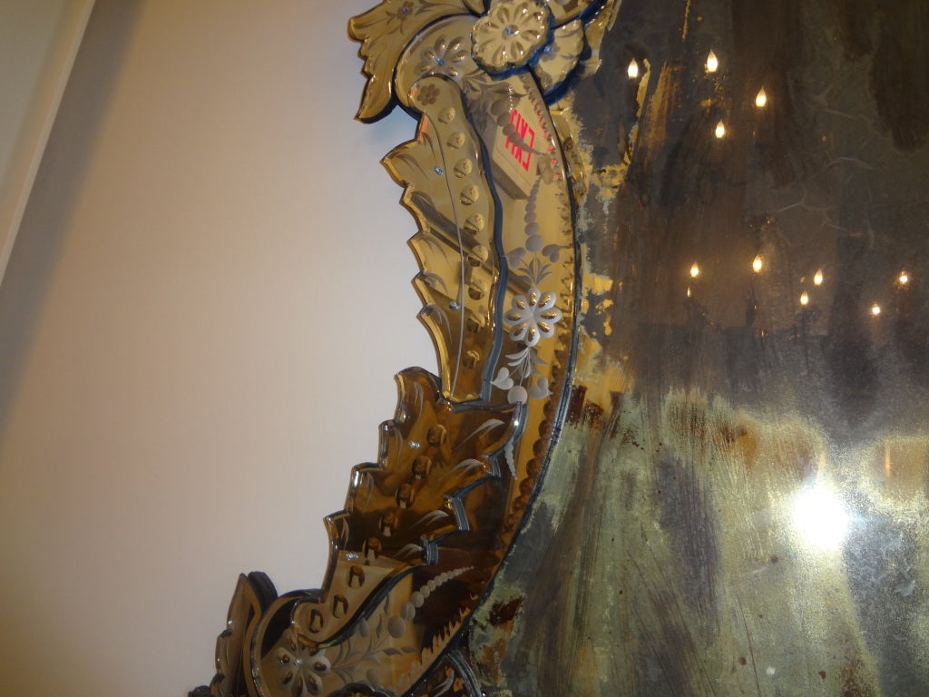 Mid-20th Century Monumental Venetian Mirror  78.25