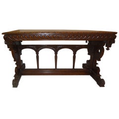Antique French Walnut Library/Center Table