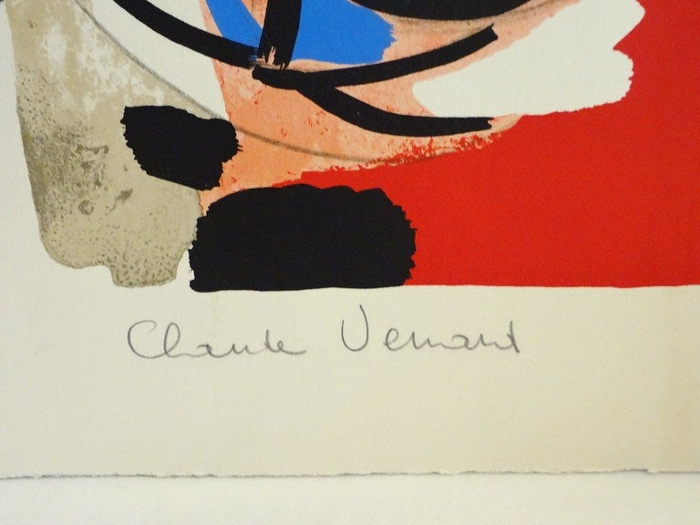 Abstract 1950's French Lithograph, Claude Venard In Excellent Condition In Washington, DC