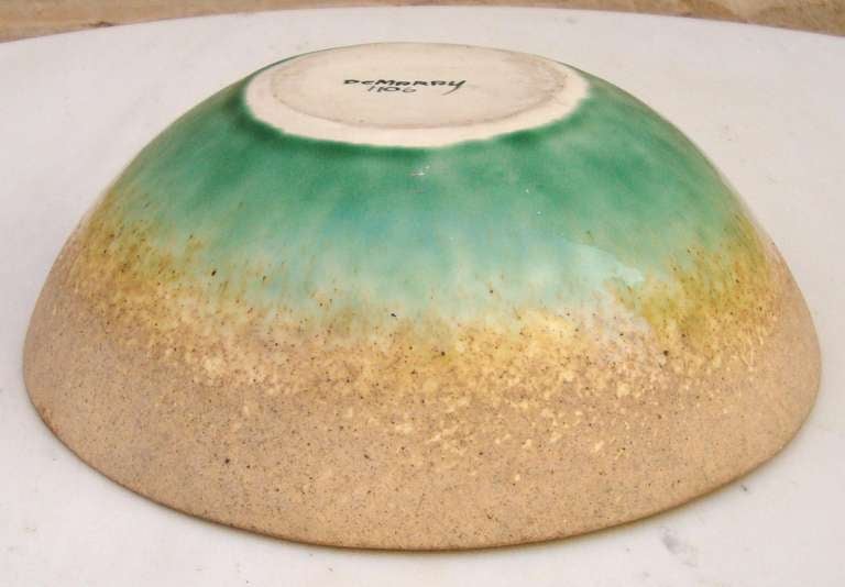 American Graphic 1950s DeMaray Art Pottery Bowl For Sale