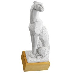 1940's French Deco Plaster Cheetah Sculpture