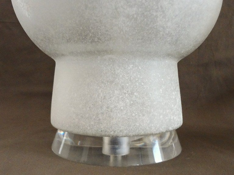 Late 20th Century Rare Pair of Karl Springer for Seguso Murano Glass Table Lamps