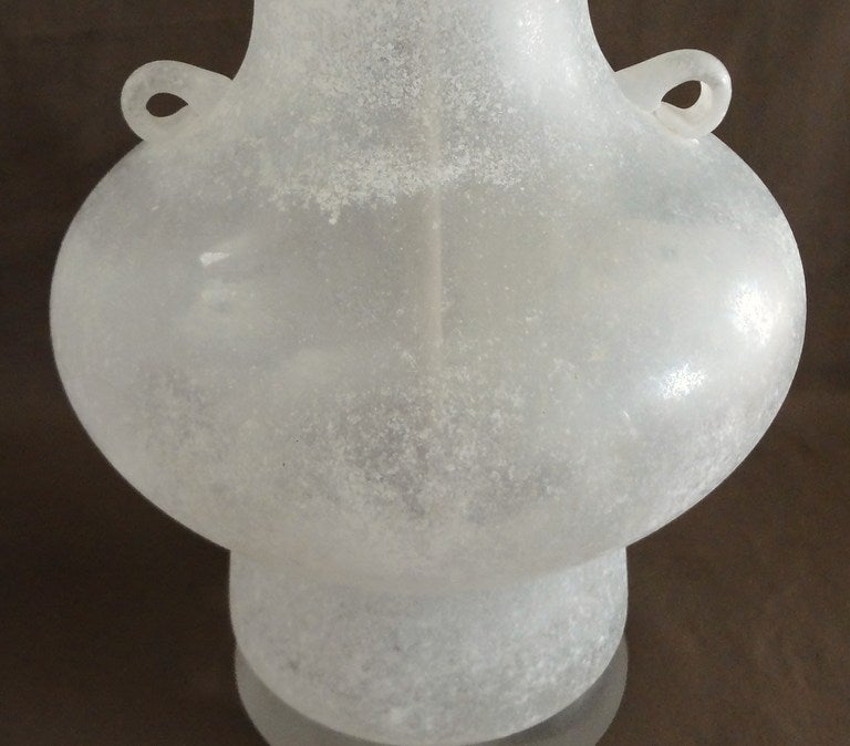 Blown Glass Rare Pair of Karl Springer for Seguso Murano Glass Table Lamps