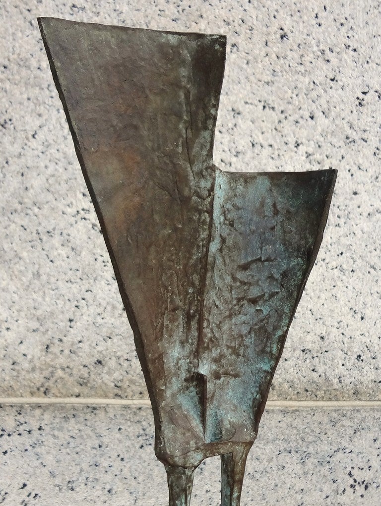 1960's Abstract Cast Bronze Figural Sculpture, J.L. Knight In Excellent Condition In Washington, DC