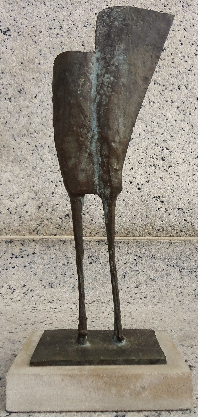 American 1960's Abstract Cast Bronze Figural Sculpture, J.L. Knight