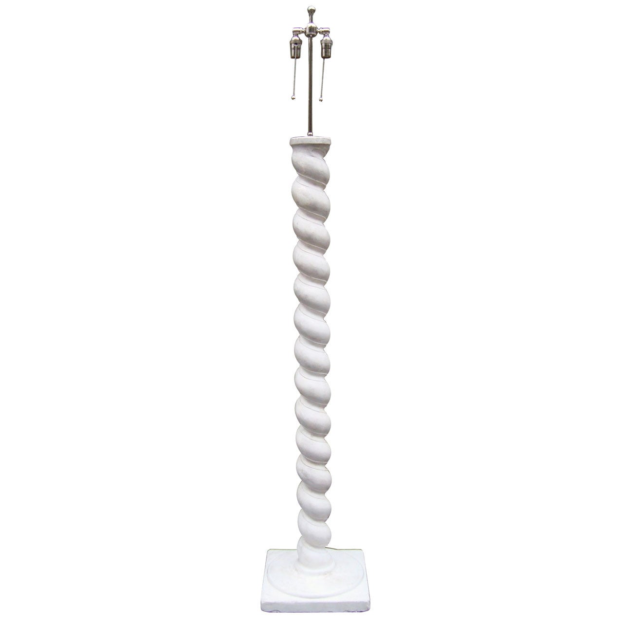 Tall 1970's Michael Taylor Plaster Spiral Floor Lamp