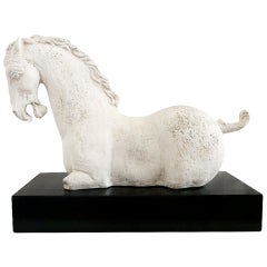 Large 1940's Plaster Han Dynasty Style Horse Sculpture