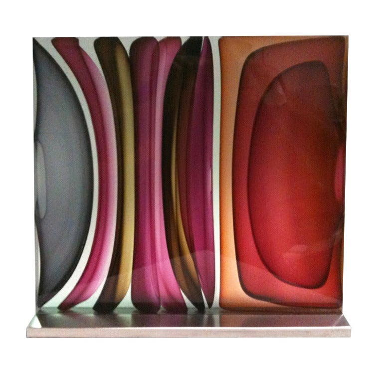 Abstract Jaime Harris Art Glass Sculpture