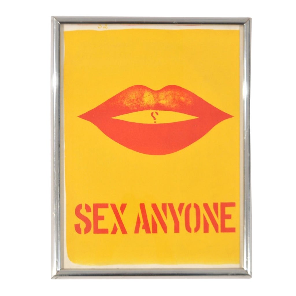Robert Indiana Lithograph, 1964, "Sex Anyone"