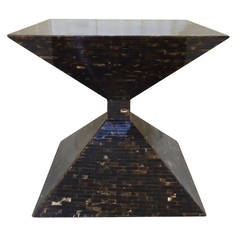 Sculptural Enrique Garcel 1970s Horn-Covered Double Pyramid Center Table