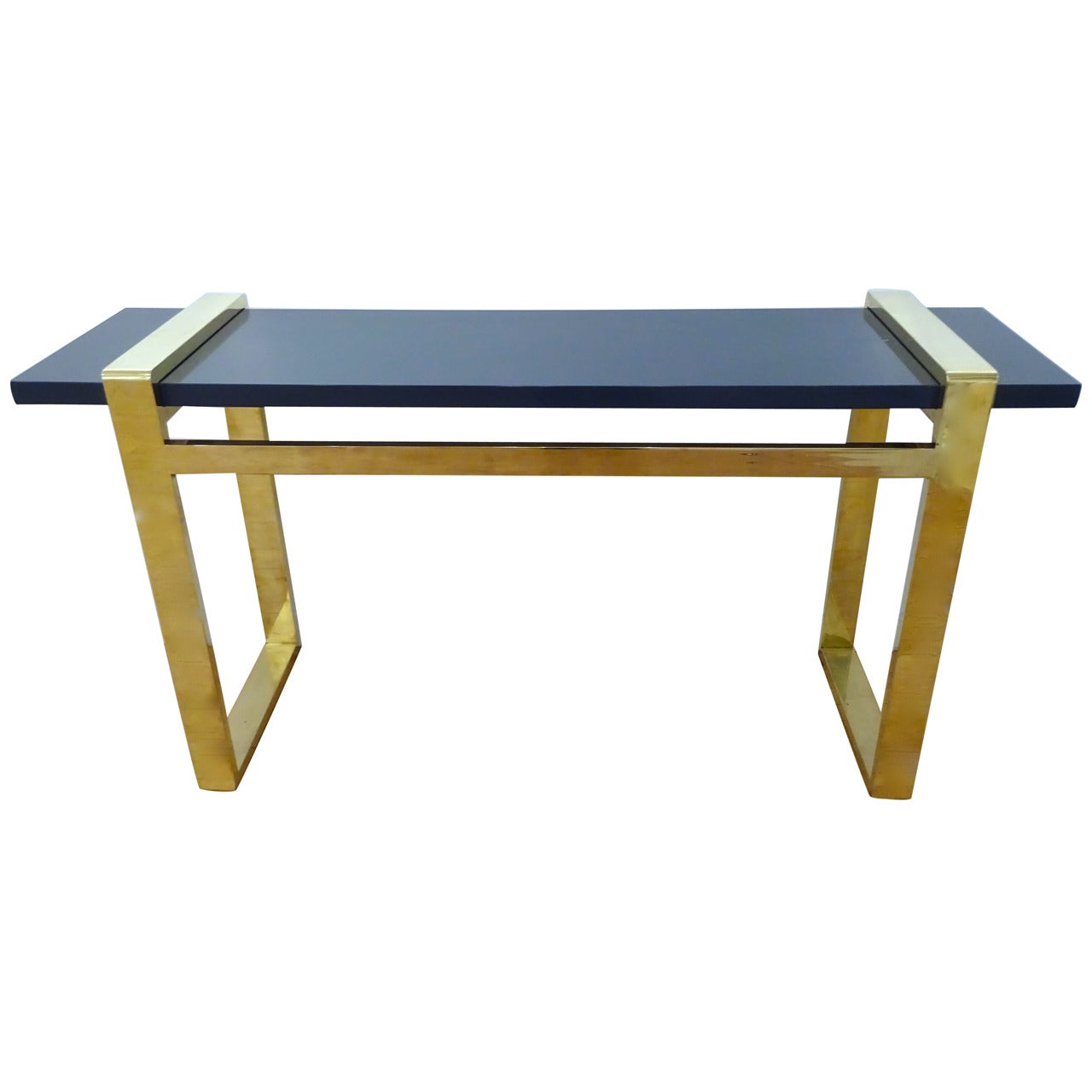 Architectural 1970s Pace Collection Brass and Lacquer Console Table