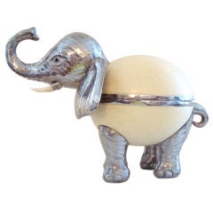 Chic Italian Elephant Form Ostrich Egg Box