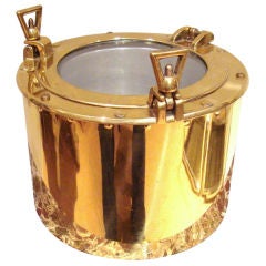 1970's Brass Nautical Porthole Ice Bucket