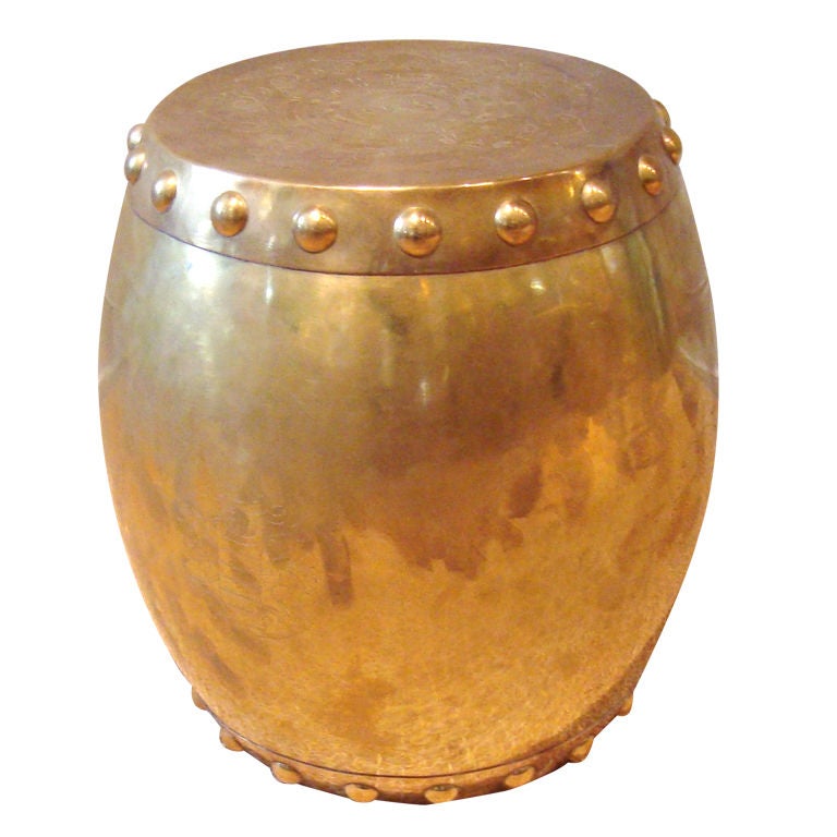 1950's Brass Chinese Drum Stool