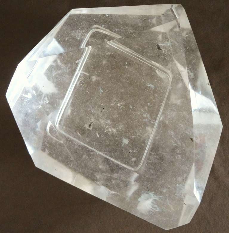 Large Robert Kuo Faceted Rock Crystal Box In Excellent Condition In Washington, DC