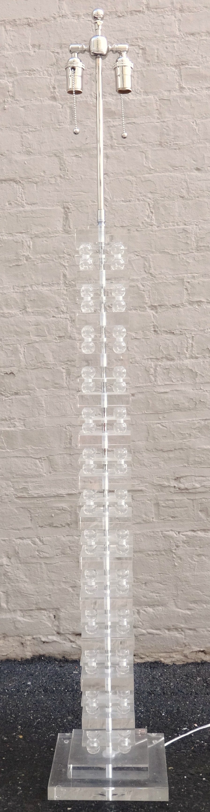 Sculptural 1970's Stacked Lucite Floor Lamp