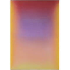 Large and Colorful Leon Berkowitz Painting "Diptych #3, " 1986