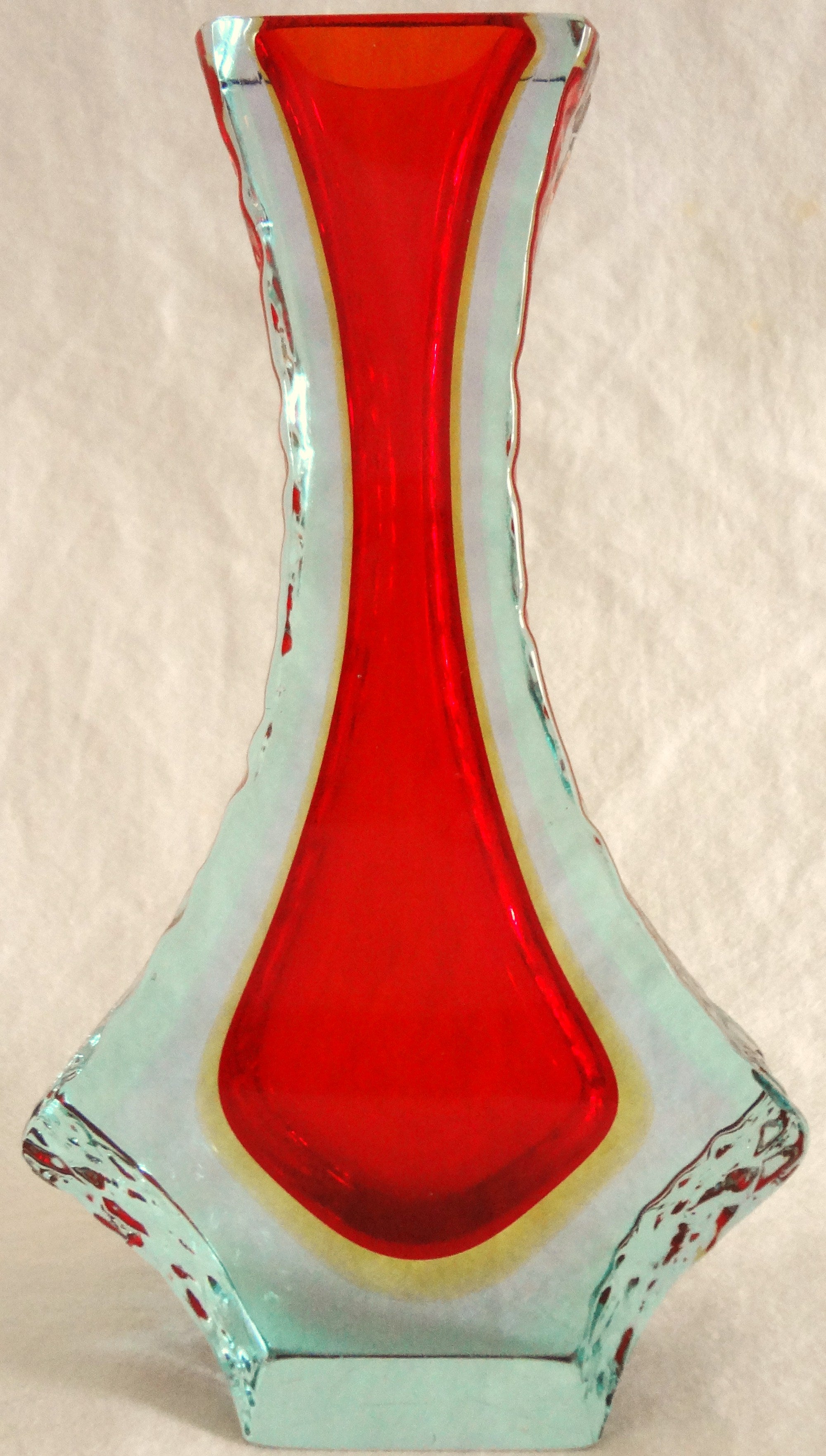 Tall 1960s Mandruzzato Italian Murano Art Glass Vase For Sale