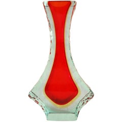 Tall 1960s Mandruzzato Italian Murano Art Glass Vase