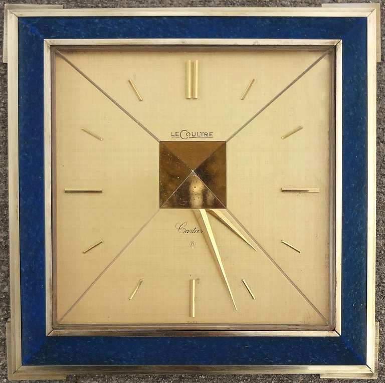 French Rare 1960's LeCoultre for Cartier Pyramid Clock For Sale