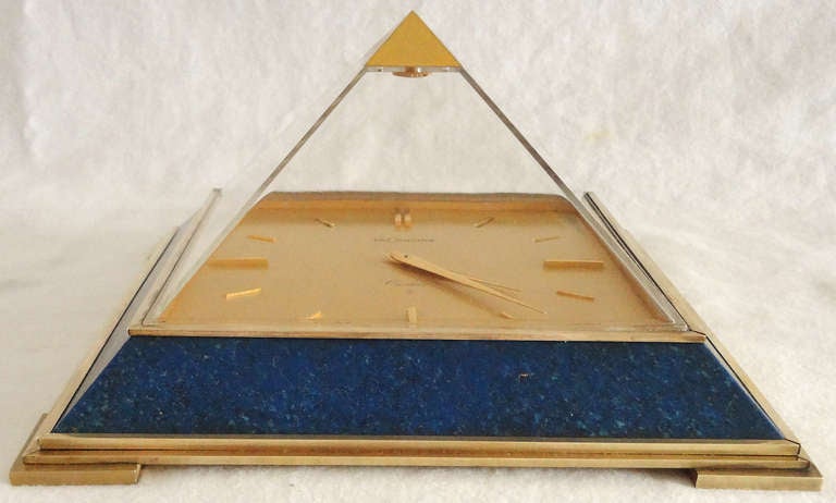 Rare 1960's LeCoultre for Cartier Pyramid Clock In Excellent Condition For Sale In Washington, DC