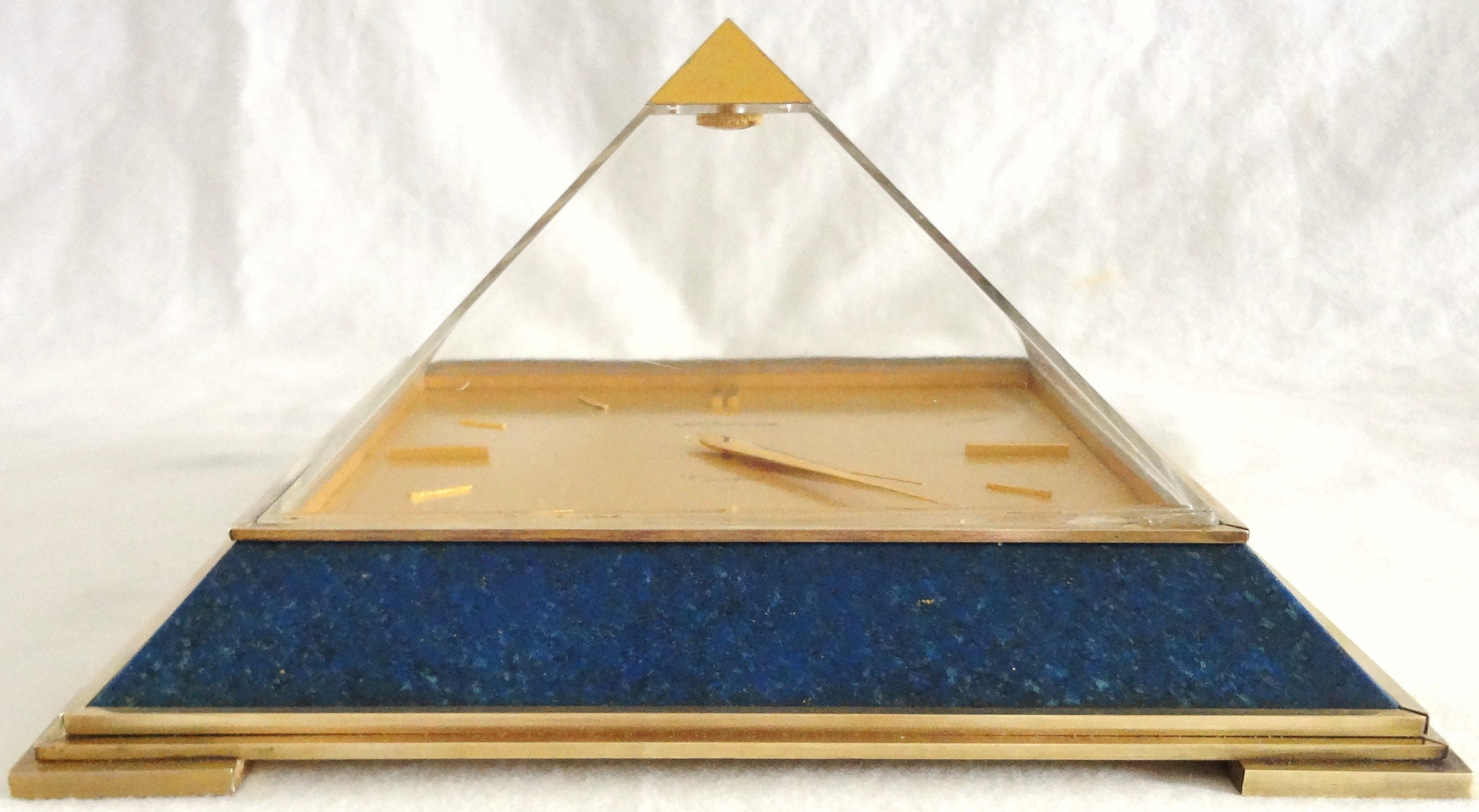 Rare 1960's LeCoultre for Cartier Pyramid Clock For Sale
