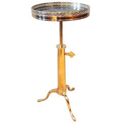 Chic Directoire Style Telescoping Bronze and Marble Gueridon
