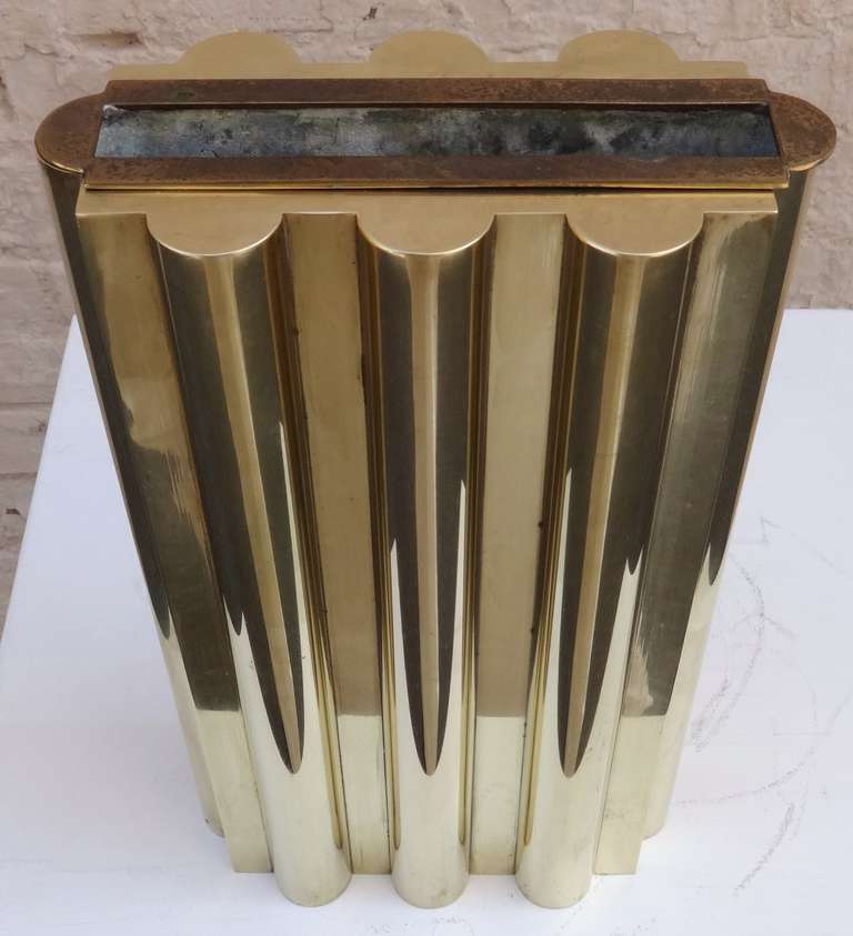 Tall Modernist 1970's Italian Bronze Vase 1