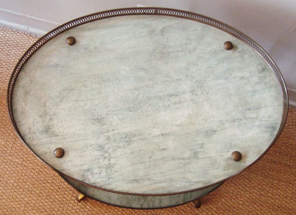 1940's Italian Bronze and Marble Bar Cart 2