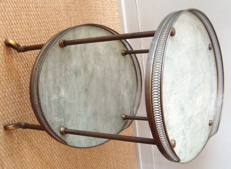 1940's Italian Bronze and Marble Bar Cart 3