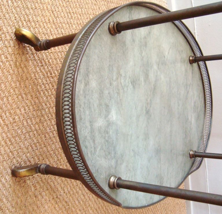1940's Italian Bronze and Marble Bar Cart 4