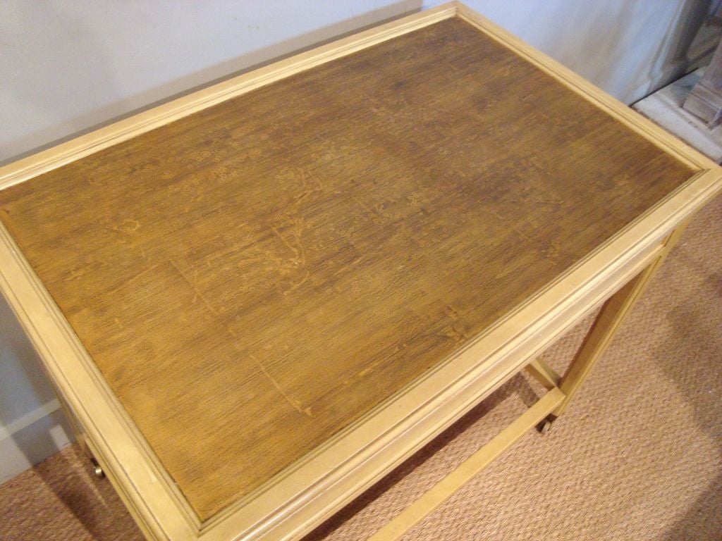 American Rare Custom 1970s Fretwork Writing Table, Collection of Albert Hadley For Sale