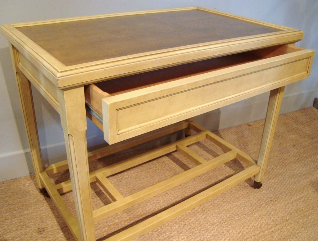 Rare Custom 1970s Fretwork Writing Table, Collection of Albert Hadley In Excellent Condition For Sale In Washington, DC