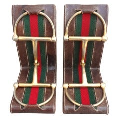 Vintage Chic Pair of 1960's Gucci Snaffle Bit Bookends