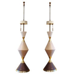 Pair of Tall Pottery Lamps by Gerald Thurston for Lightolier