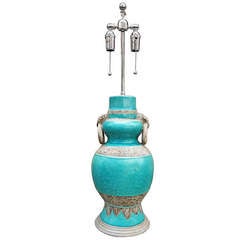 1950
s Italian Chinoiserie Pottery Table Lamp