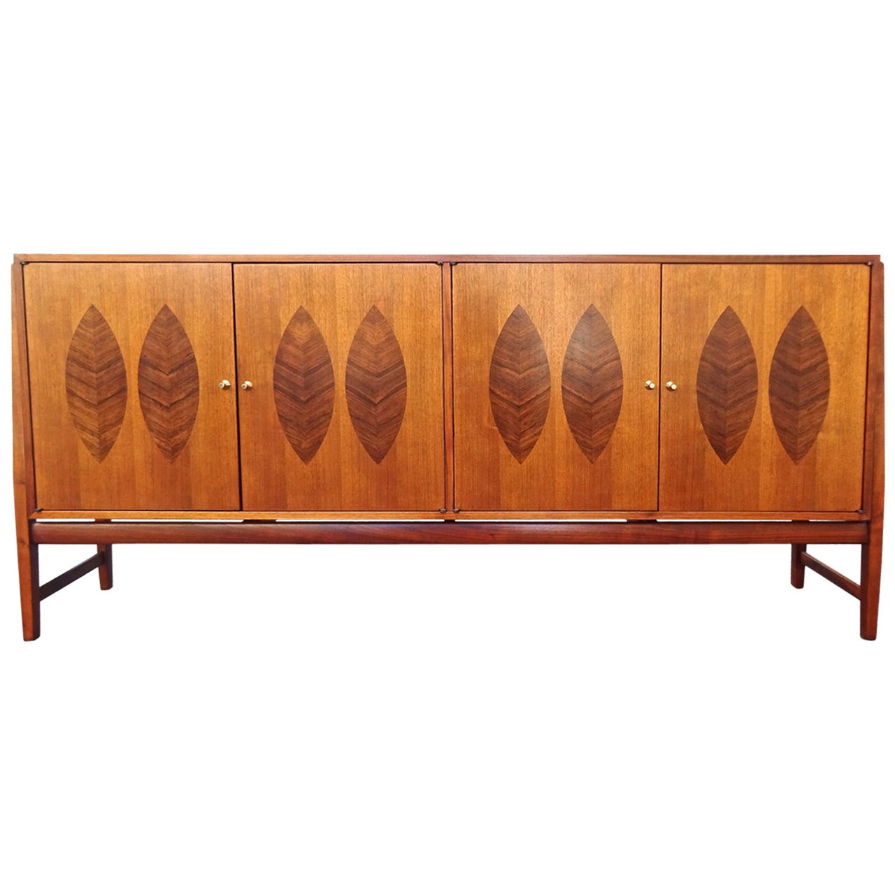 Custom American Modernist 1960s Teak and Rosewood Credenza For Sale