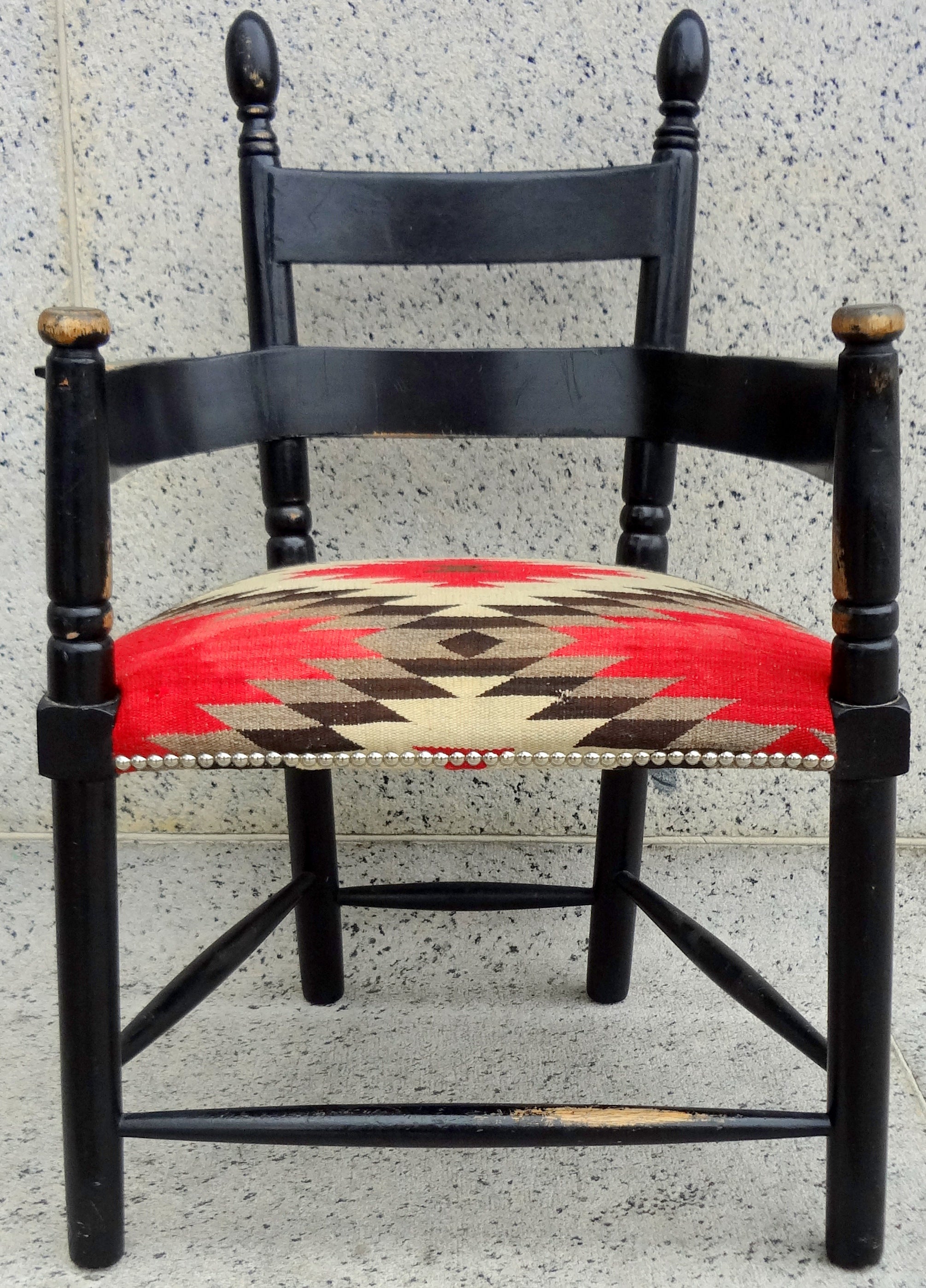 Sculptural 1930's Monterey Style Painted Armchair