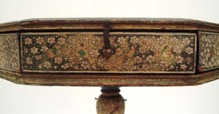 Rare 19th. C. Anglo Raj Painted Tripod Table 2