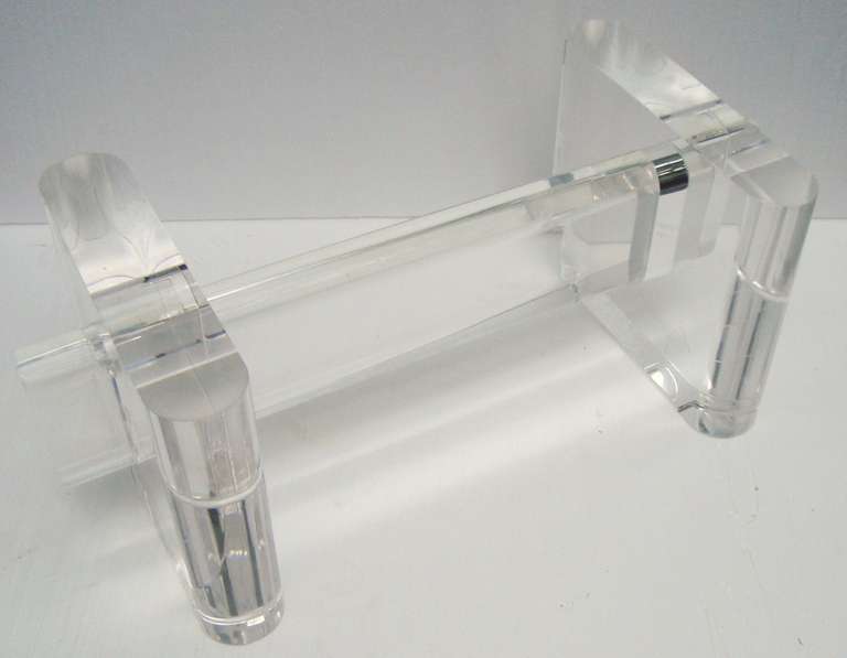 Fabulous 1970s Karl Springer Chunky Lucite Cocktail Table