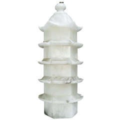 1940
s Italian Chinoiserie Carved Marble Pagoda Table Lamp 1940
s Italian Chinoiserie Carved Marble Pagoda Table Lamp