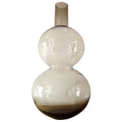 Monumental Double Gourd Smoked Art Glass Vase Monumental Double Gourd Smoked Art Glass Vase