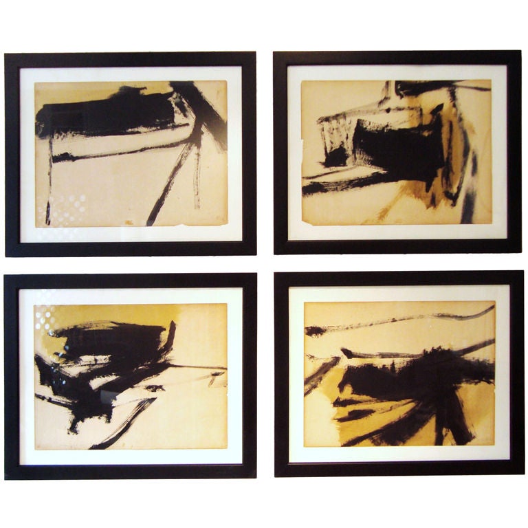 Set of 1950's American Abstract Expressionist Paintings