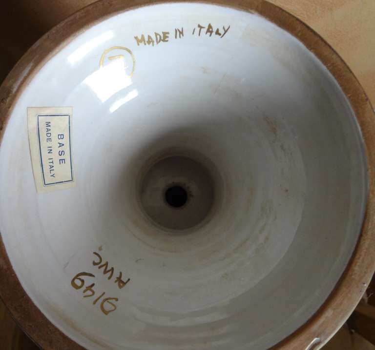 Monumental 1950's Italian Zaccagnini Art Pottery Table Lamp For Sale 4