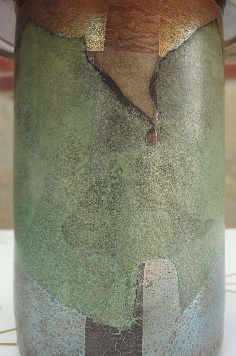 Late 20th Century Modernist 1970's Leon Applebaum Art Glass Vase