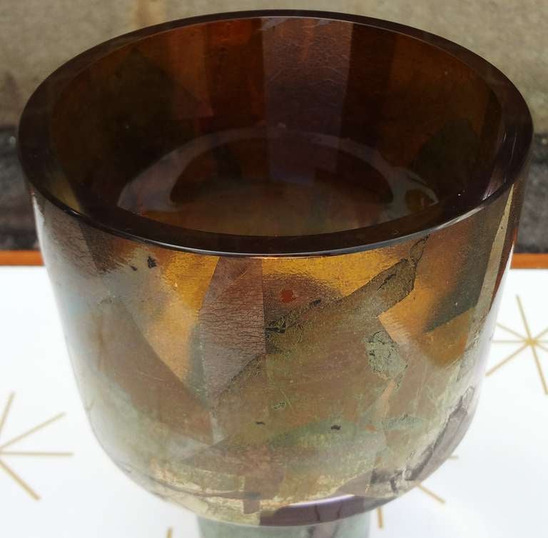 Modernist 1970's Leon Applebaum Art Glass Vase 2