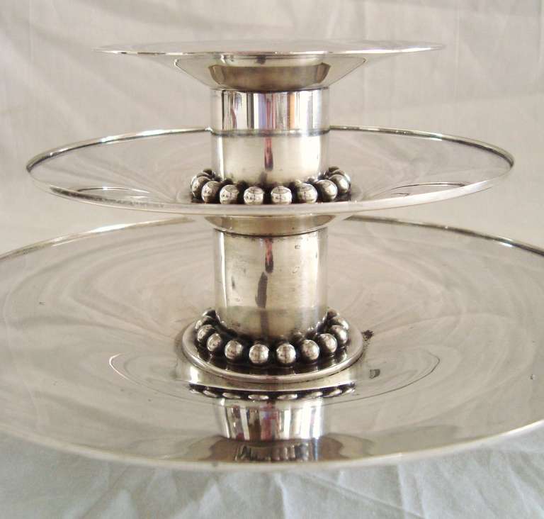 Pair of 1950s Carole Stupell Silverplate Candle Holders after Georg Jensen