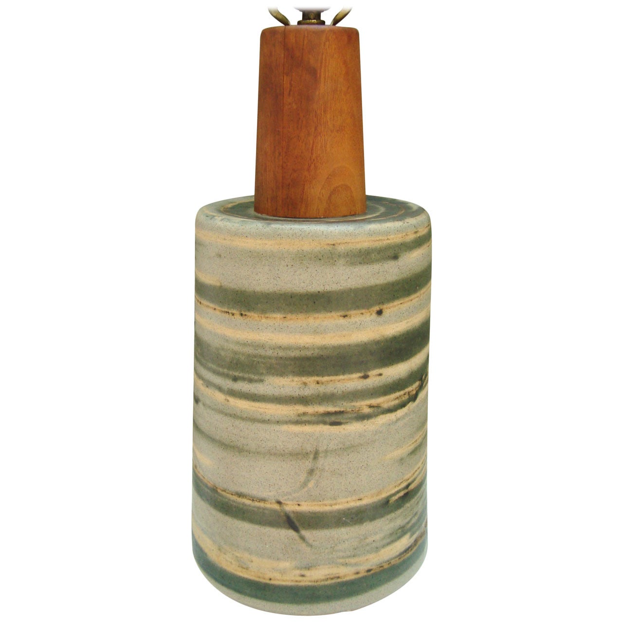 Striped 1950's Martz Art Pottery Table Lamp