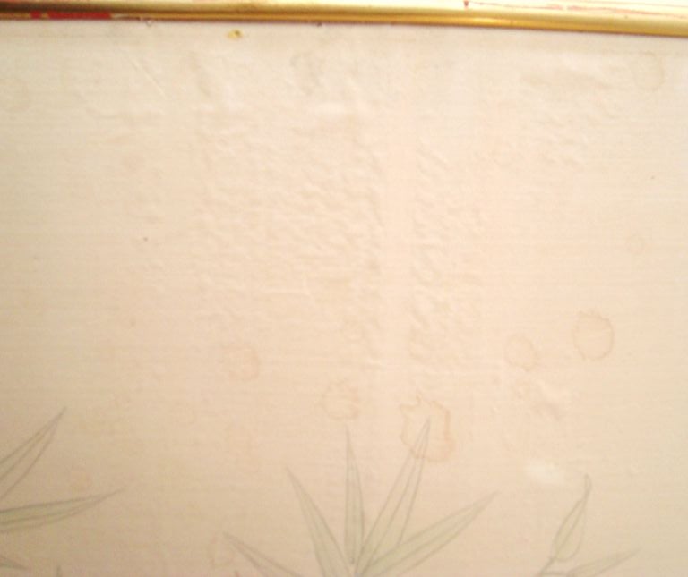 Large Vintage Gracie Hand Painted Framed Wallpaper Panel 4