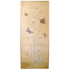 Large Vintage Gracie Hand Painted Framed Wallpaper Panel